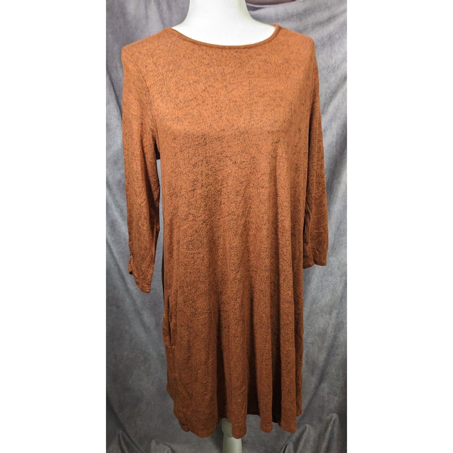 AGB Brown With Black Speckles Sweater Dress With Pockets