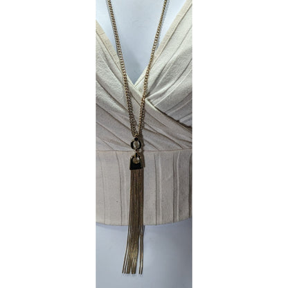 The Limited Modern Gold Tone Tassel Necklace