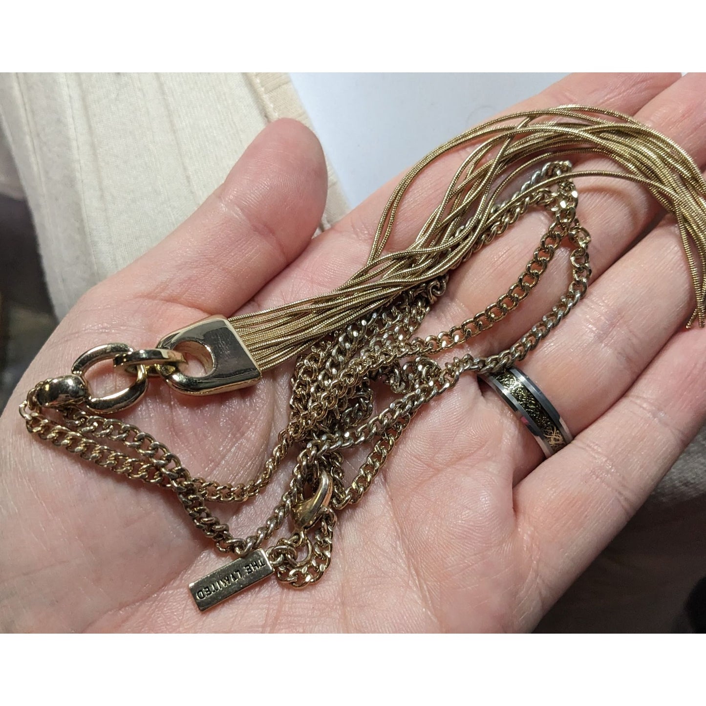 The Limited Modern Gold Tone Tassel Necklace