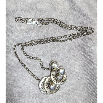 Live Laugh Love Ring And Heart Charm Silver Tone Necklace