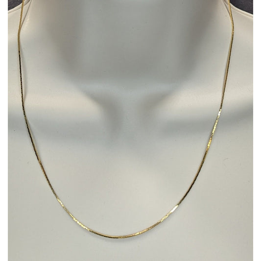 Classic Elegant Tone Flat Snake Chain Necklace Gold Tone With Spring Ring Clasp