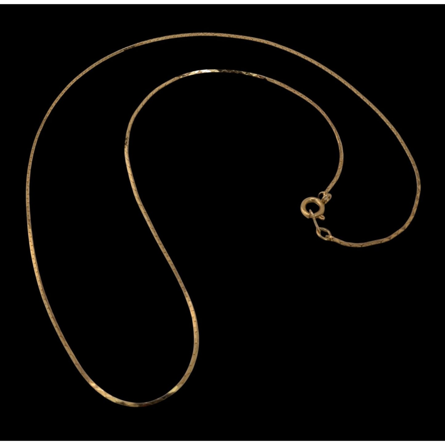 Classic Elegant Tone Flat Snake Chain Necklace Gold Tone With Spring Ring Clasp