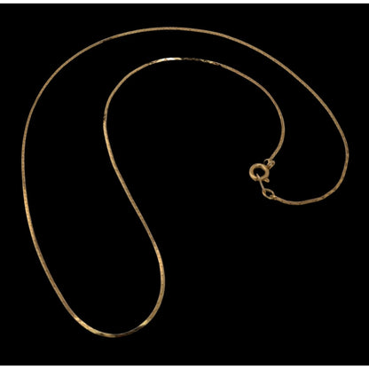 Classic Elegant Tone Flat Snake Chain Necklace Gold Tone With Spring Ring Clasp