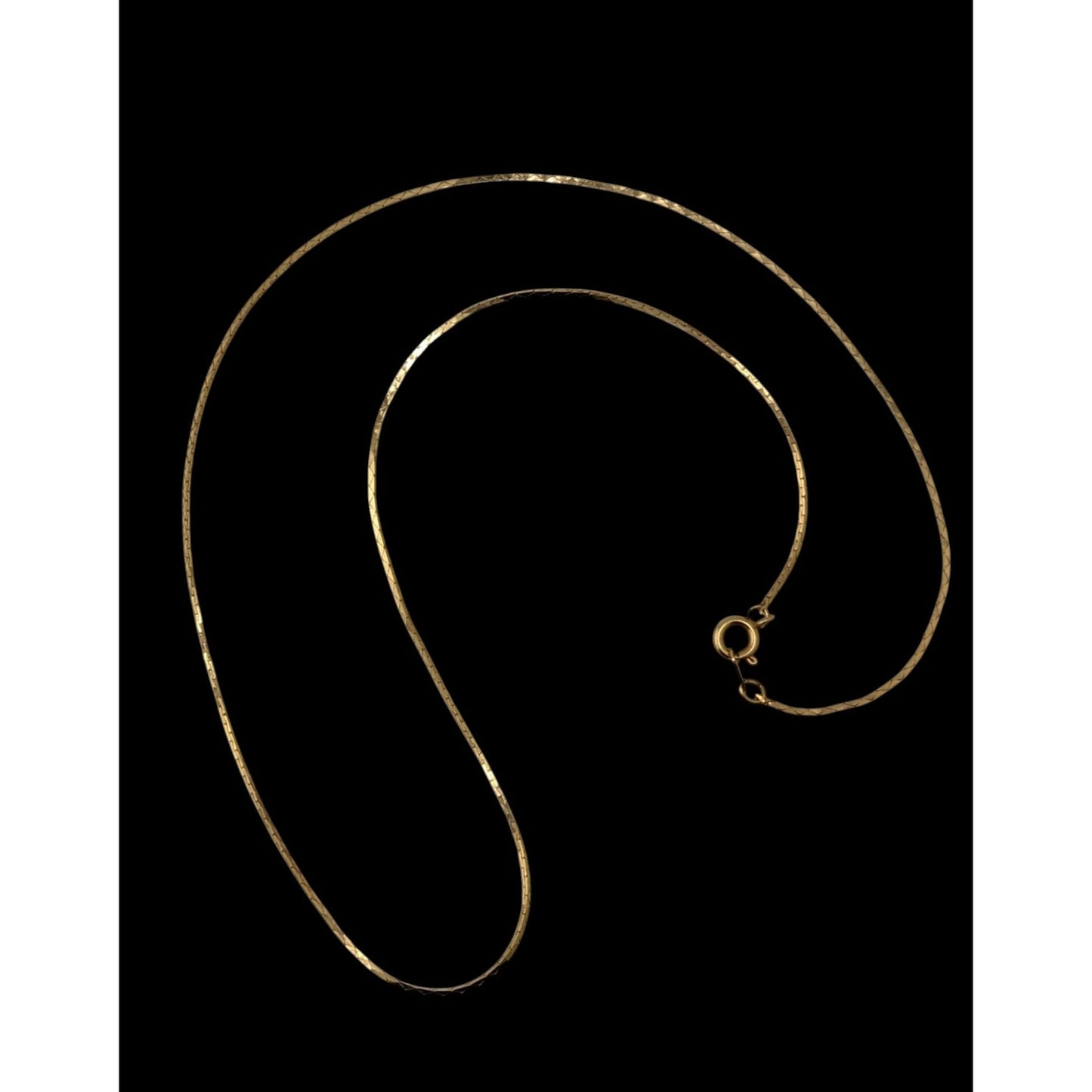 Classic Elegant Tone Flat Snake Chain Necklace Gold Tone With Spring Ring Clasp