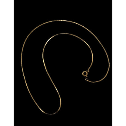 Classic Elegant Tone Flat Snake Chain Necklace Gold Tone With Spring Ring Clasp