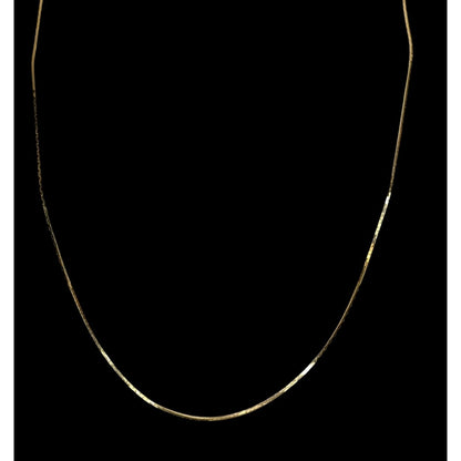 Classic Elegant Tone Flat Snake Chain Necklace Gold Tone With Spring Ring Clasp