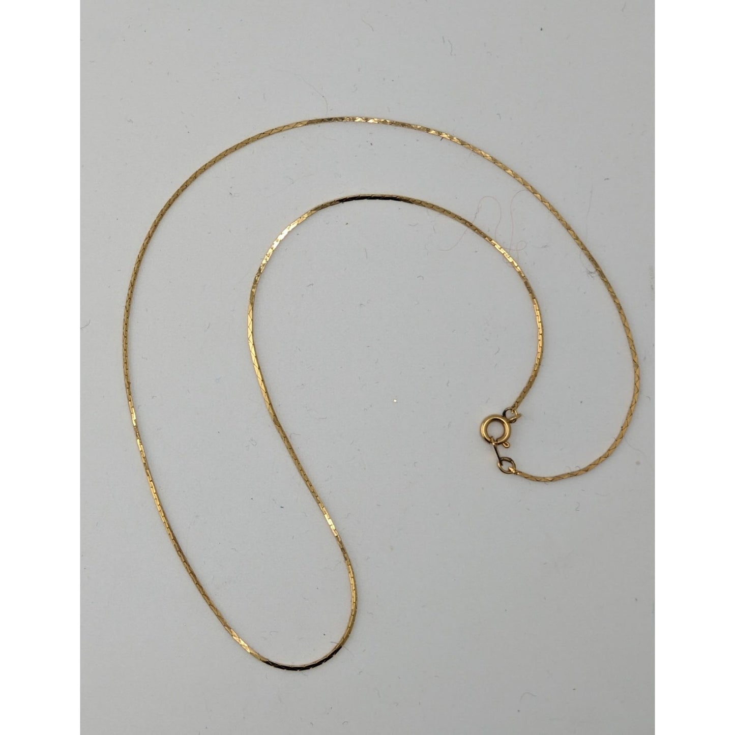 Classic Elegant Tone Flat Snake Chain Necklace Gold Tone With Spring Ring Clasp
