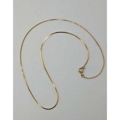 Classic Elegant Tone Flat Snake Chain Necklace Gold Tone With Spring Ring Clasp
