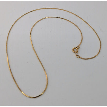 Classic Elegant Tone Flat Snake Chain Necklace Gold Tone With Spring Ring Clasp