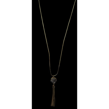 Bohemian Shell Pendant Necklace Brown And Cream On Tan Cord