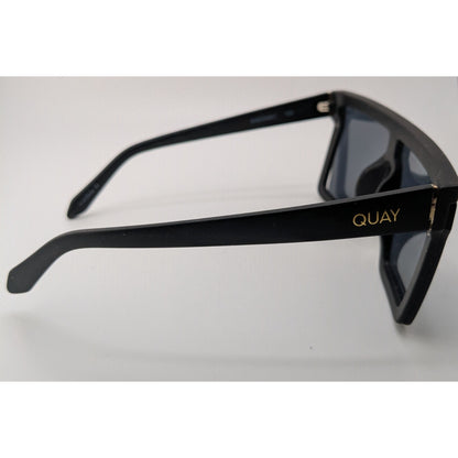 Quay Hindsight Oversized Black Sunglasses With Tinted Lenses 58mm 125 Temple Unisex