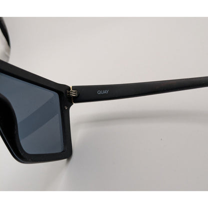 Quay Hindsight Oversized Black Sunglasses With Tinted Lenses 58mm 125 Temple Unisex
