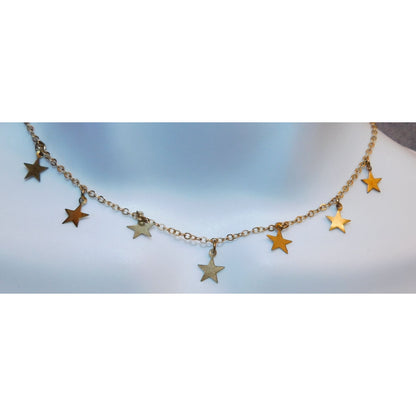Minimalist Celestial Star Charm Gold Tone Necklace