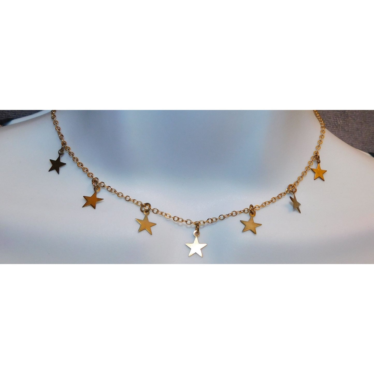 Minimalist Celestial Star Charm Gold Tone Necklace