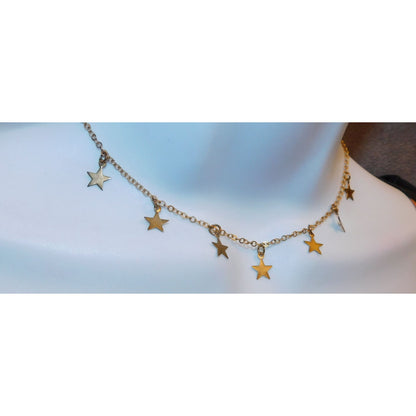 Minimalist Celestial Star Charm Gold Tone Necklace