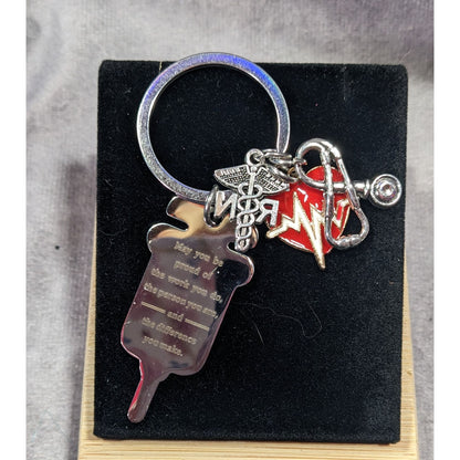 RN Nursing Motivational Multi Charm Keychain