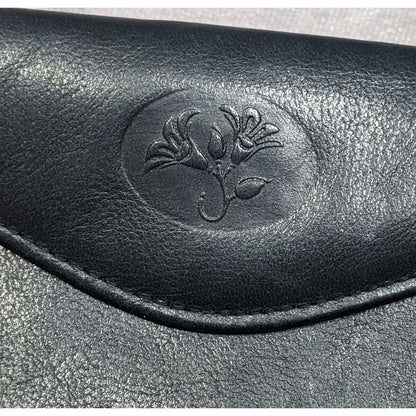 Vintage Buxton Leather Black Wallet With Attached Coin Pouch