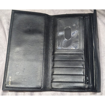 Vintage Buxton Leather Black Wallet With Attached Coin Pouch