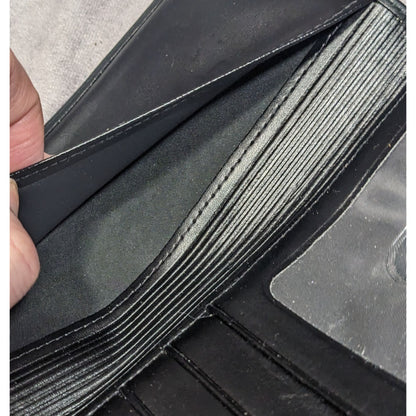 Vintage Buxton Leather Black Wallet With Attached Coin Pouch