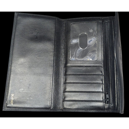 Vintage Buxton Leather Black Wallet With Attached Coin Pouch