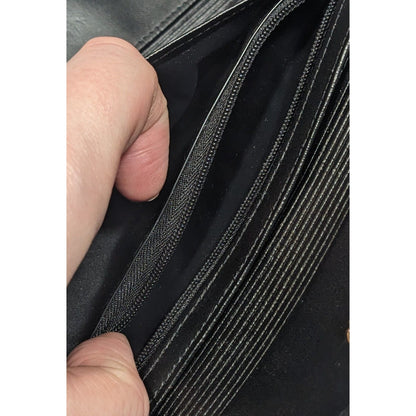 Vintage Buxton Leather Black Wallet With Attached Coin Pouch