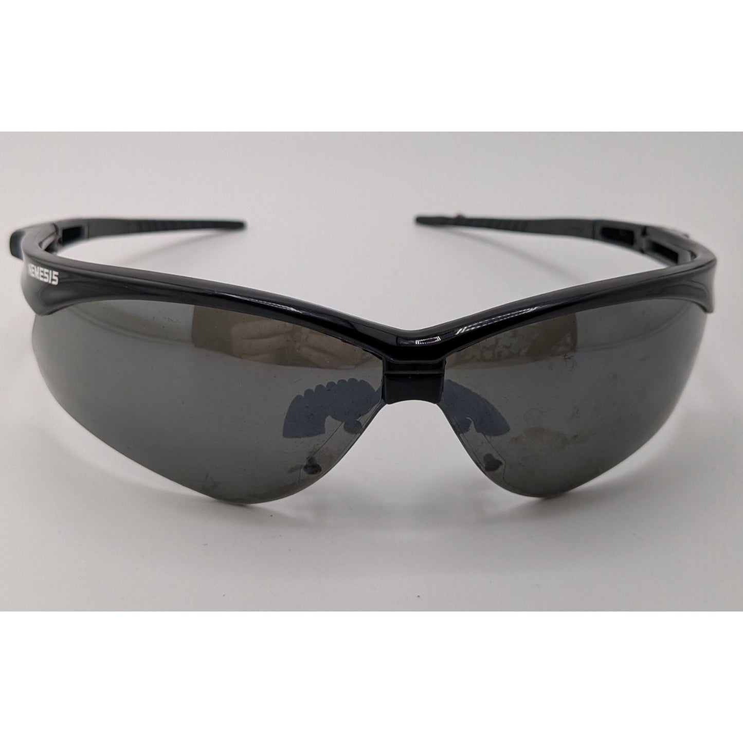 Nemesis Safety Sunglasses Black Wraparound Style With Gray Lenses 86mm Scratch Resistant ANSI Z87+