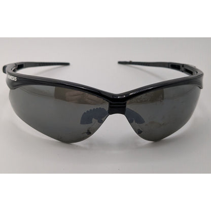 Nemesis Safety Sunglasses Black Wraparound Style With Gray Lenses 86mm Scratch Resistant ANSI Z87+