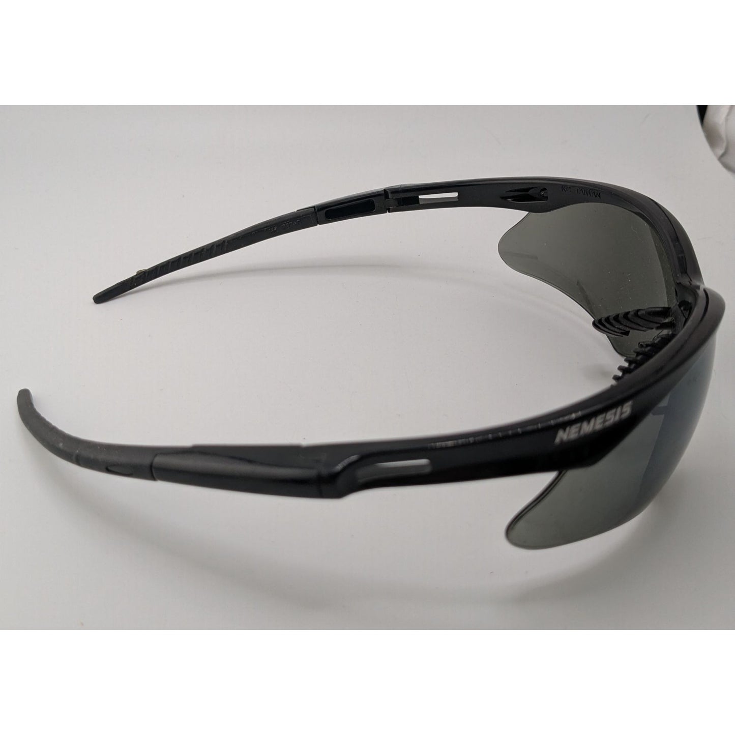 Nemesis Safety Sunglasses Black Wraparound Style With Gray Lenses 86mm Scratch Resistant ANSI Z87+