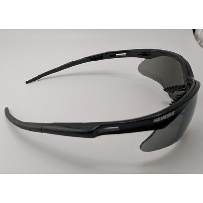 Nemesis Safety Sunglasses Black Wraparound Style With Gray Lenses 86mm Scratch Resistant ANSI Z87+