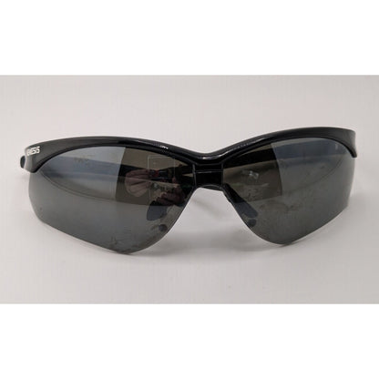 Nemesis Safety Sunglasses Black Wraparound Style With Gray Lenses 86mm Scratch Resistant ANSI Z87+