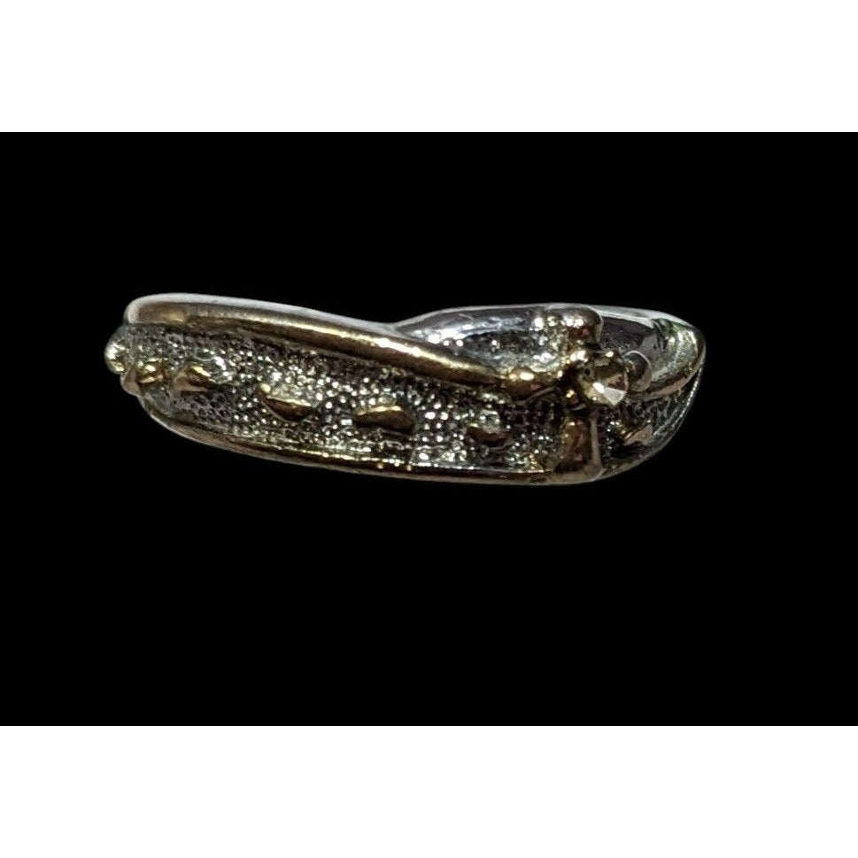 Religious Footprint And Cross Christian Silver Tone Ring