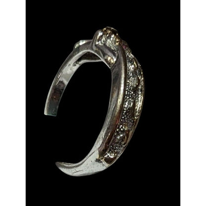 Religious Footprint And Cross Christian Silver Tone Ring