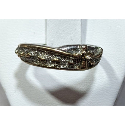 Religious Footprint And Cross Christian Silver Tone Ring