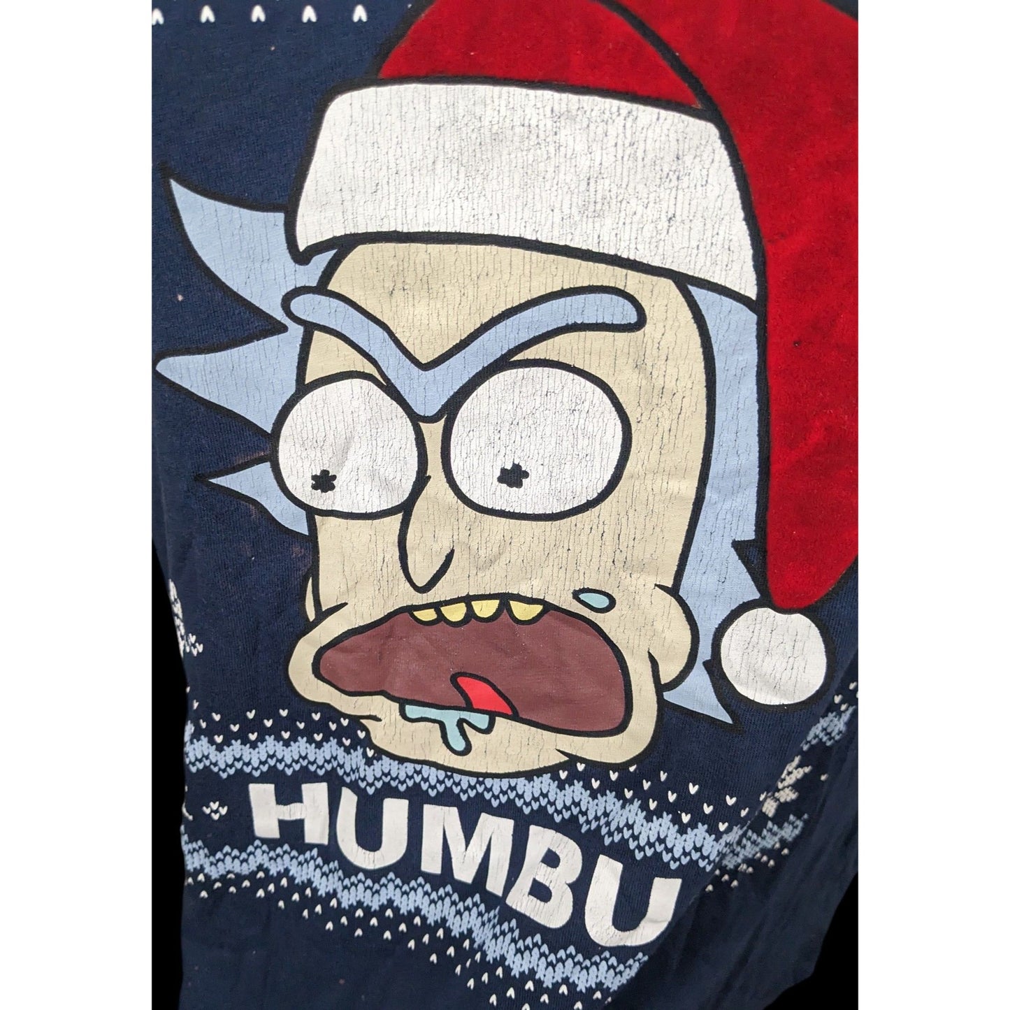 Rick & Morty Bah Humbug Blue Christmas Tee