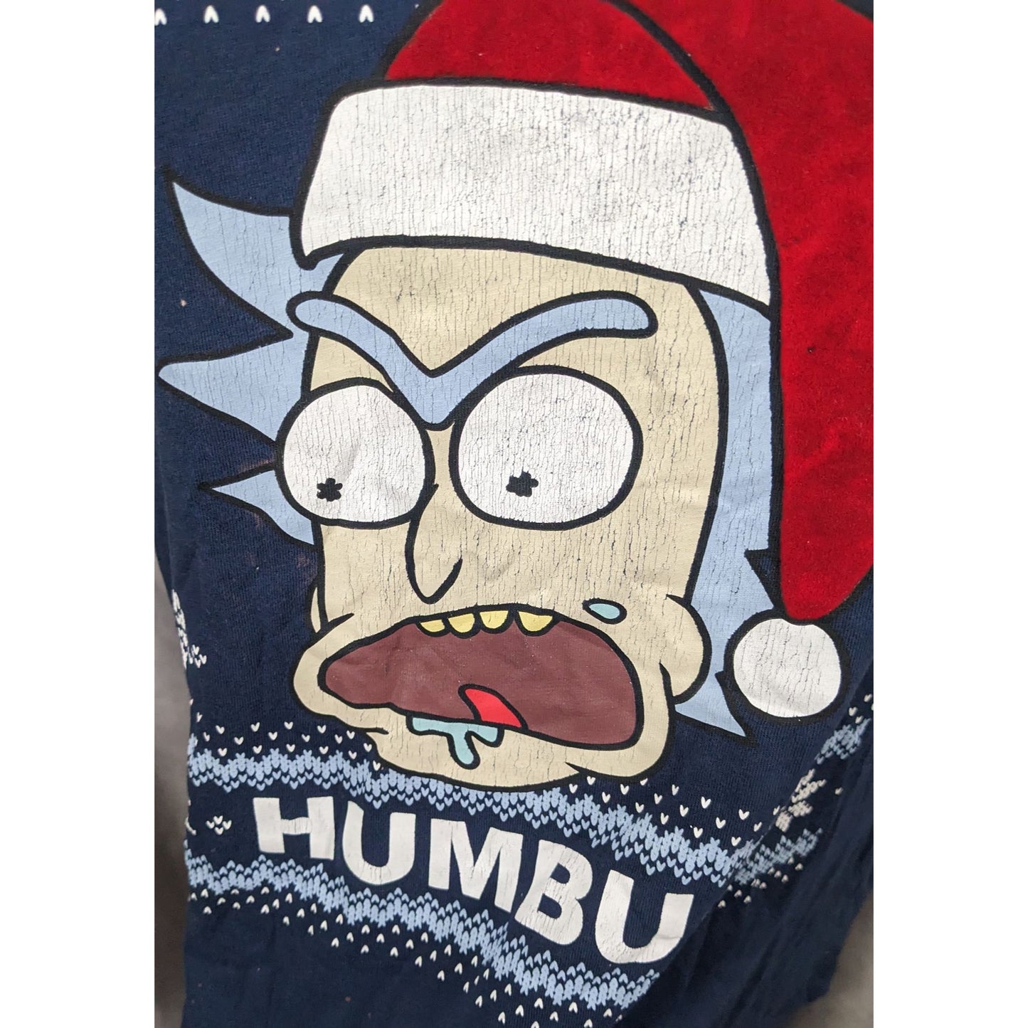 Rick & Morty Bah Humbug Blue Christmas Tee