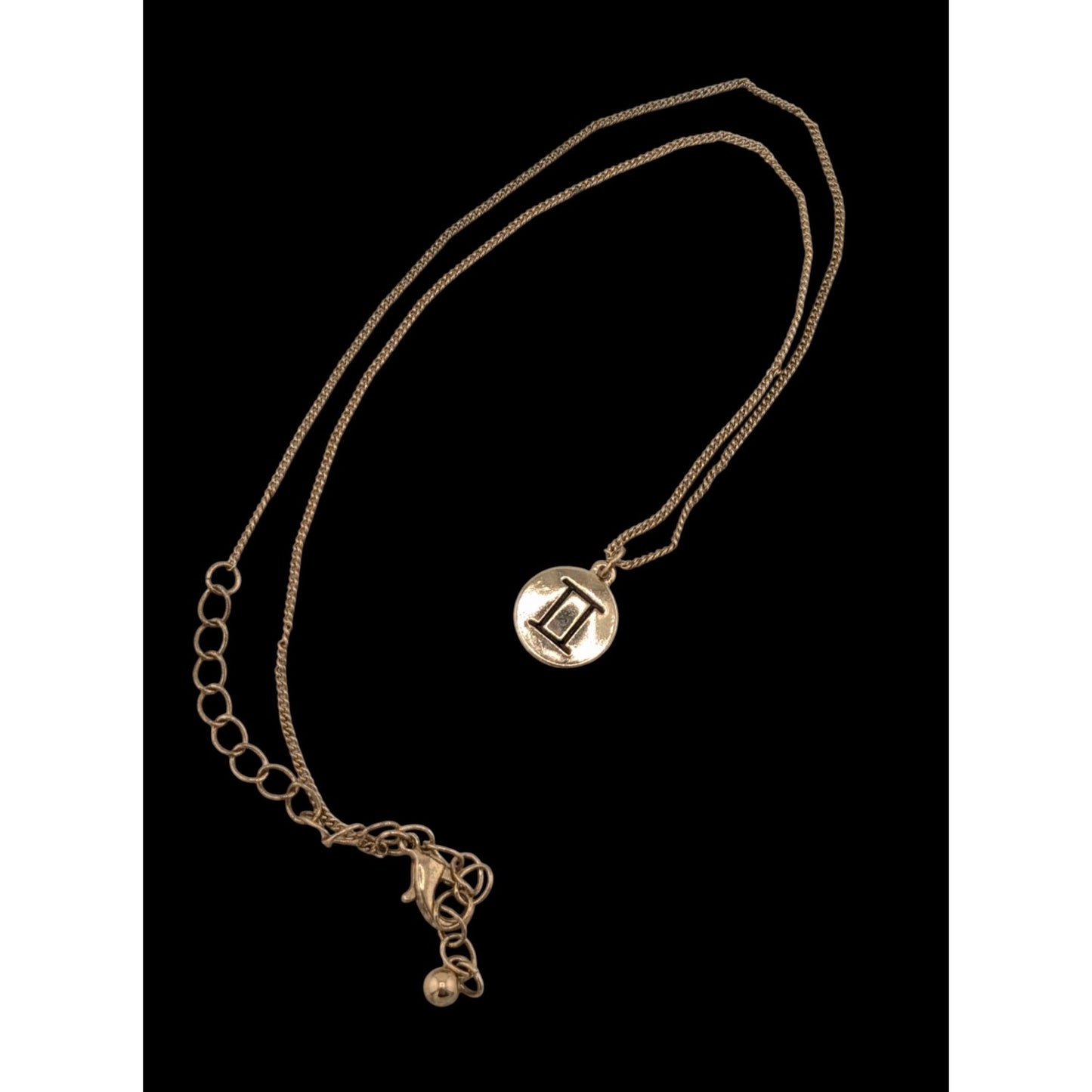 Minimalist Gemini Zodiac Necklace Gold Tone