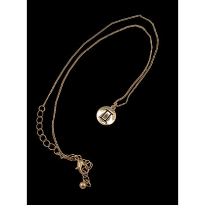 Minimalist Gemini Zodiac Necklace Gold Tone