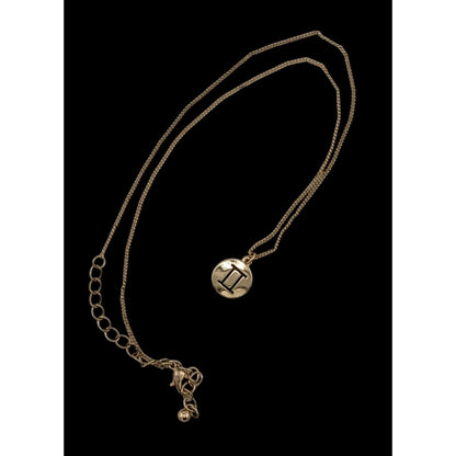 Minimalist Gemini Zodiac Necklace Gold Tone