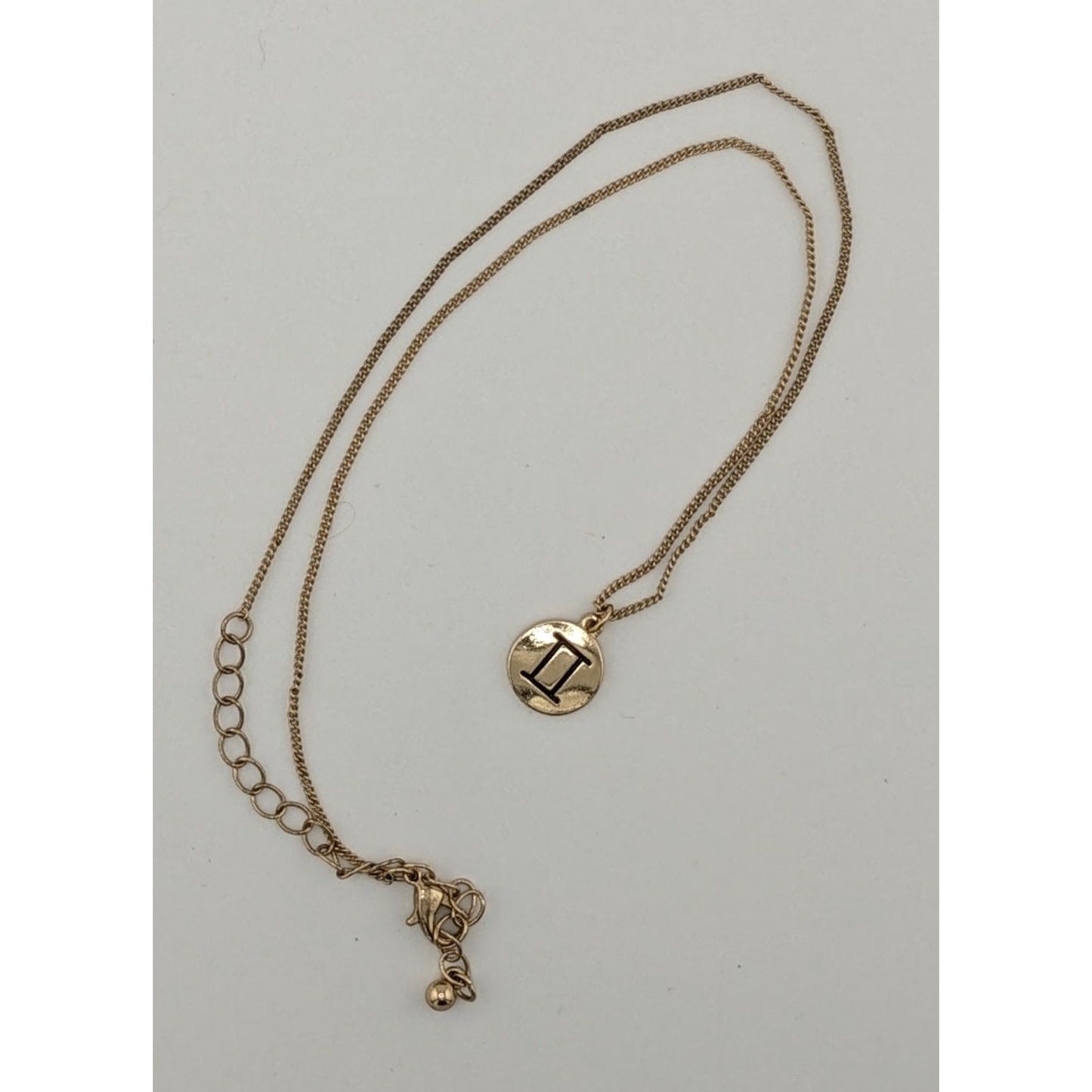 Minimalist Gemini Zodiac Necklace Gold Tone