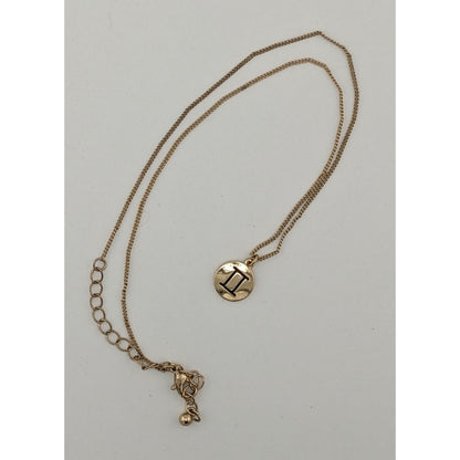 Minimalist Gemini Zodiac Necklace Gold Tone