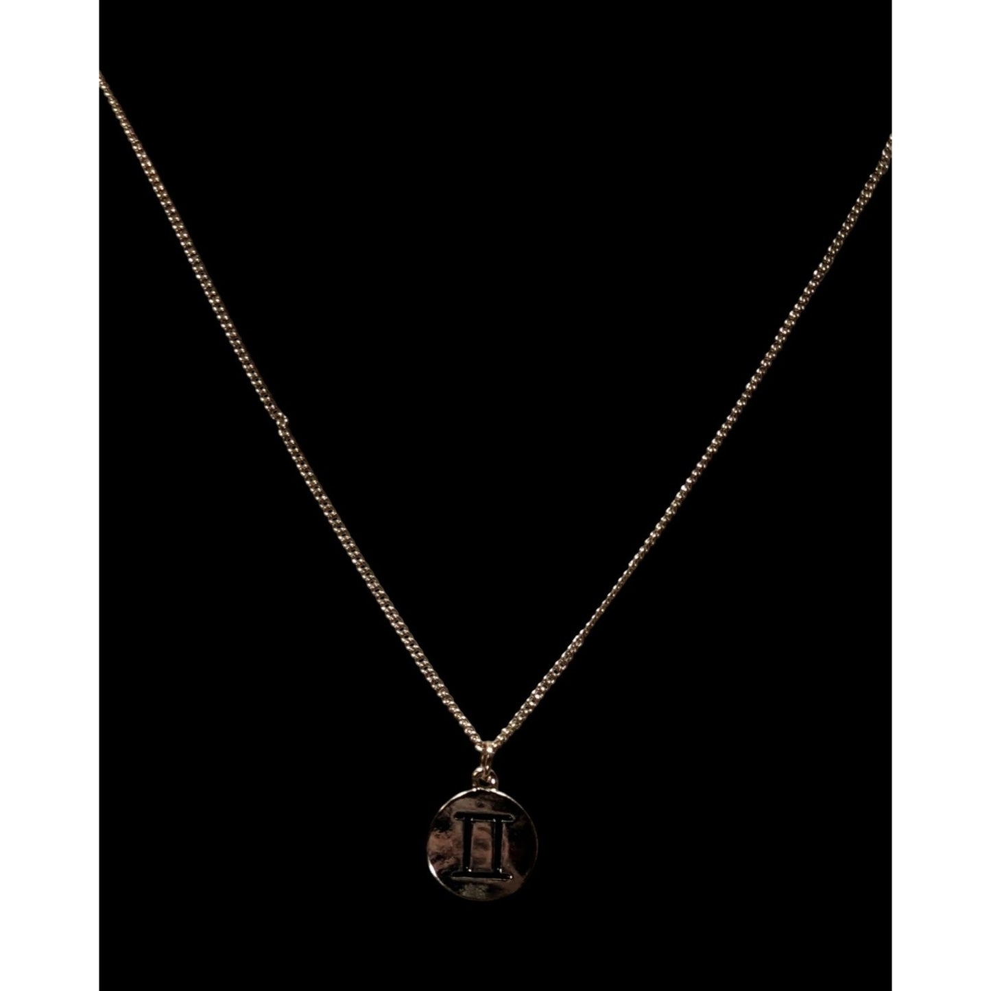 Minimalist Gemini Zodiac Necklace Gold Tone