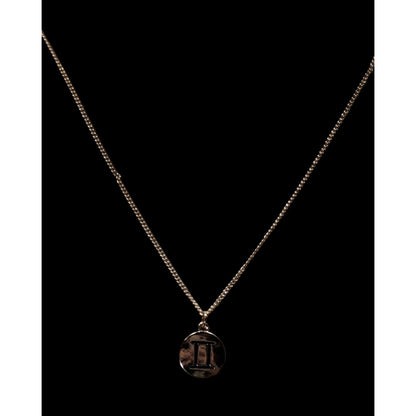 Minimalist Gemini Zodiac Necklace Gold Tone