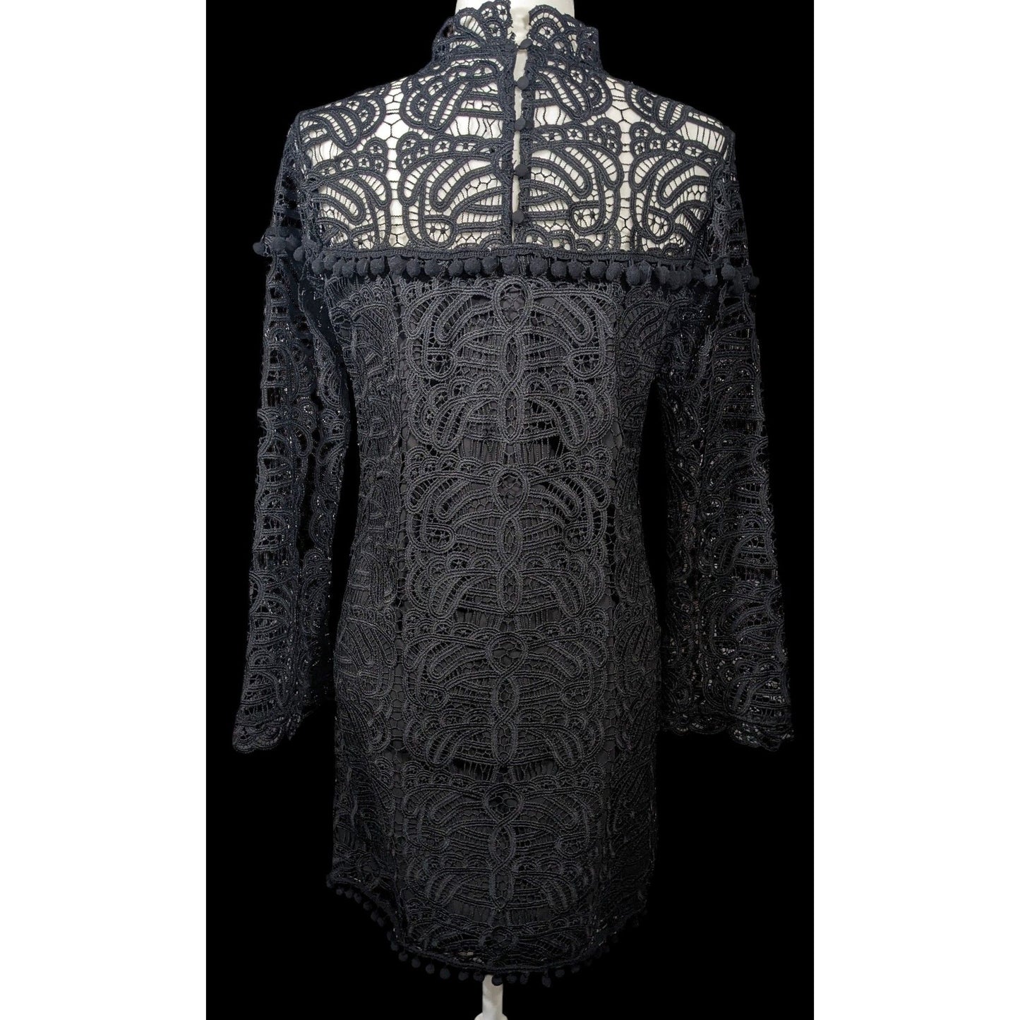 Tularosa Gothic Matilda Lace Mock Neck Shift Dress Size Small