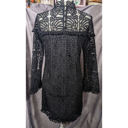 Tularosa Gothic Matilda Lace Mock Neck Shift Dress Size Small