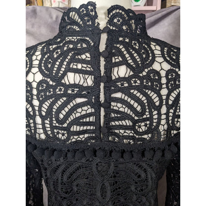 Tularosa Gothic Matilda Lace Mock Neck Shift Dress Size Small