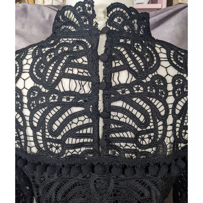 Tularosa Gothic Matilda Lace Mock Neck Shift Dress Size Small