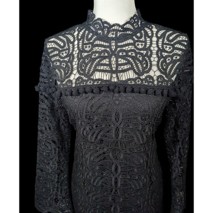 Tularosa Gothic Matilda Lace Mock Neck Shift Dress Size Small