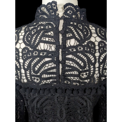 Tularosa Gothic Matilda Lace Mock Neck Shift Dress Size Small