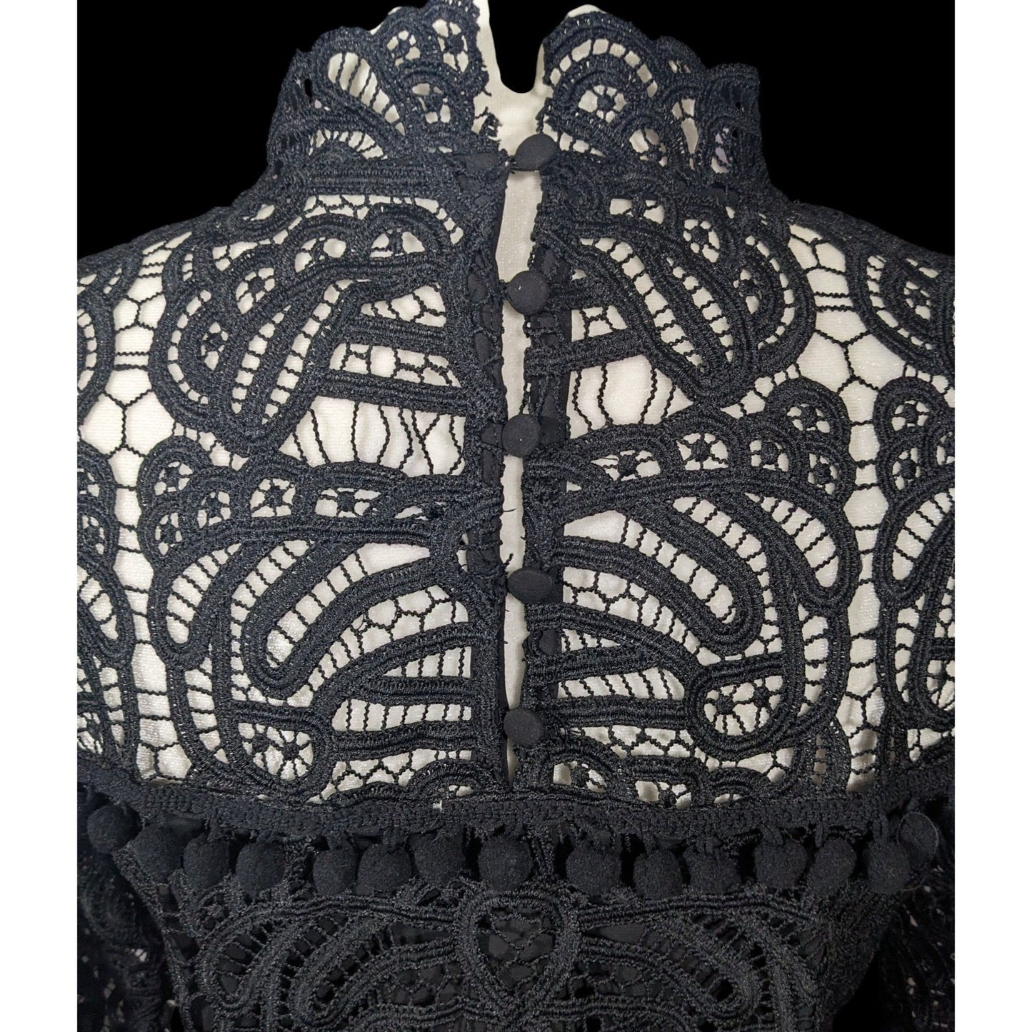 Tularosa Gothic Matilda Lace Mock Neck Shift Dress Size Small