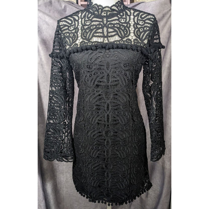 Tularosa Gothic Matilda Lace Mock Neck Shift Dress Size Small